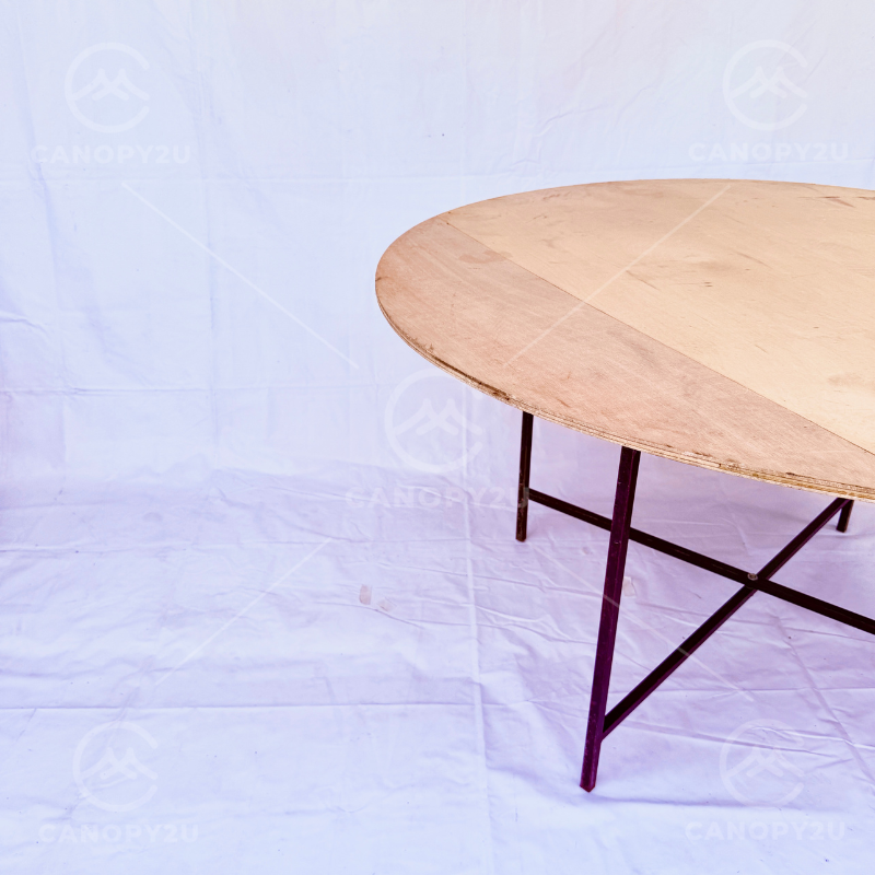Plywood 5ft Round Table with Stand